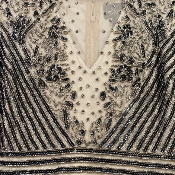 Adrianna Papell embellished, mermaid  illusion V-neck long gown - Picture 6 of 12